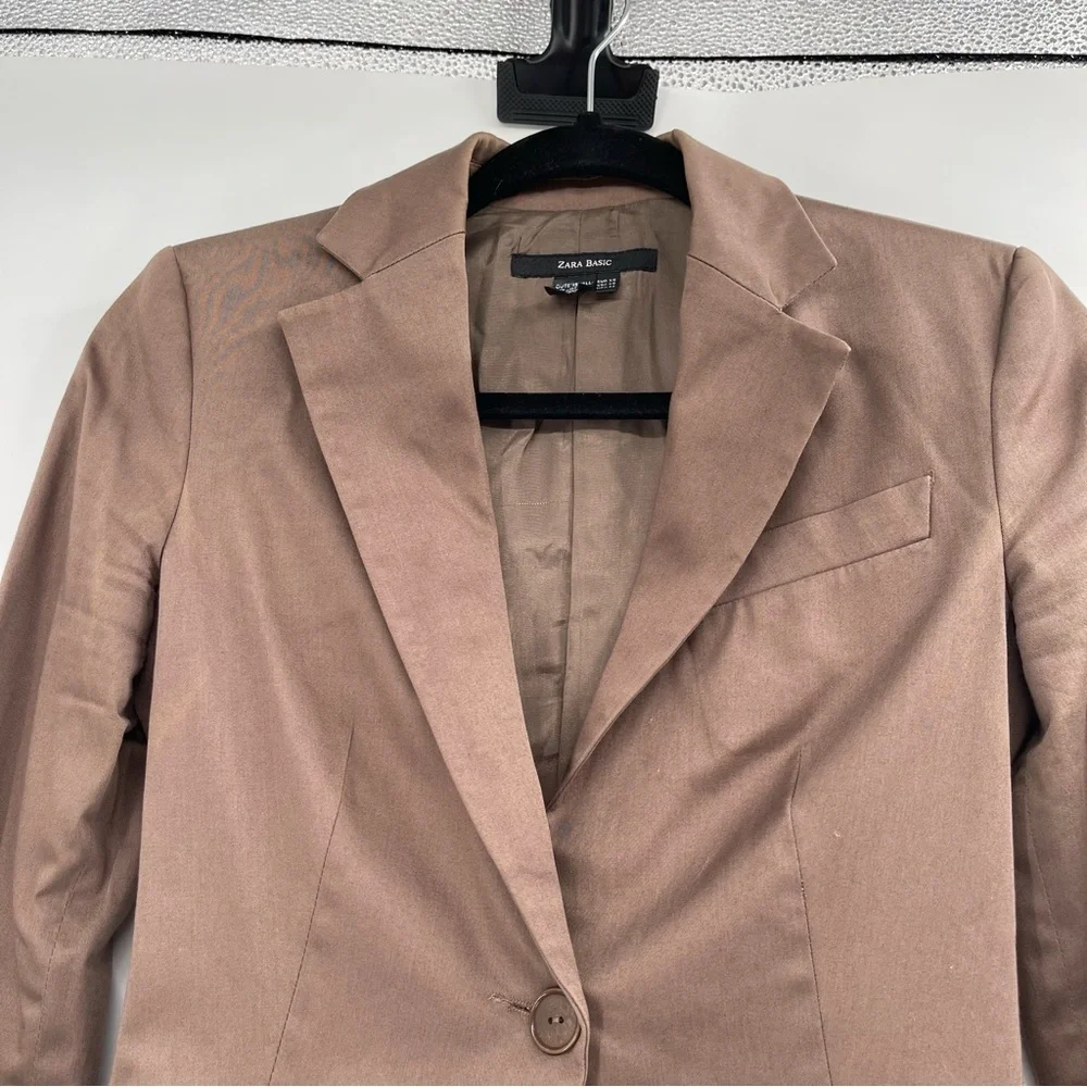 Zara Basics “Glen” Women’s One Button Blazer